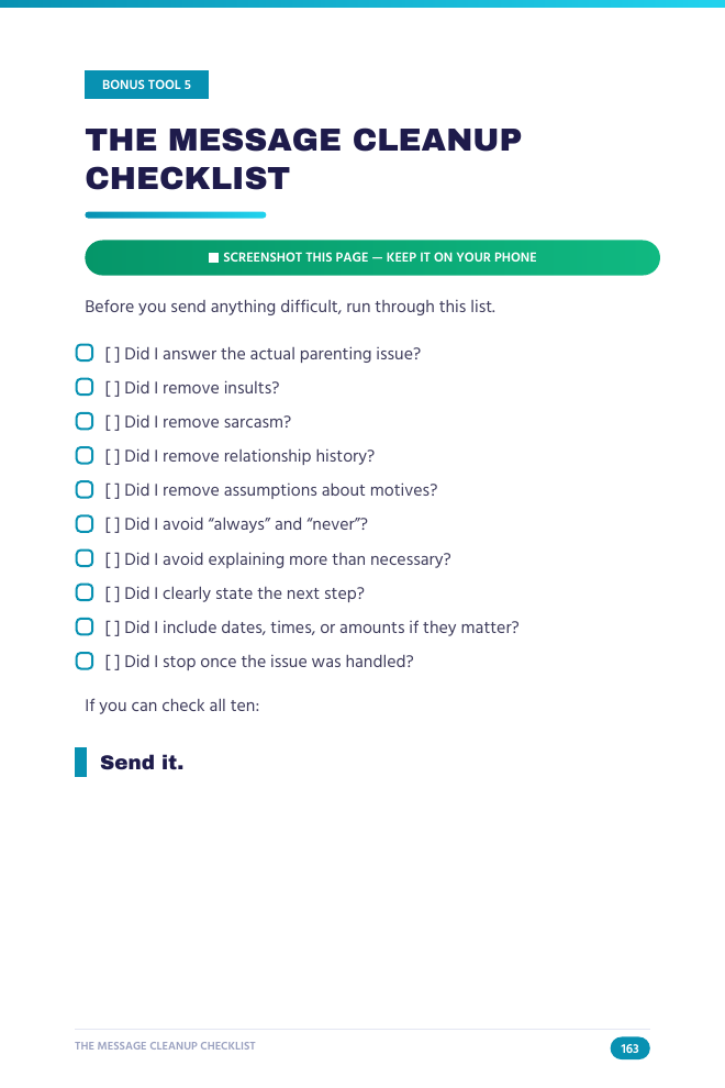 The Before You Hit Send cleanup checklist from the playbook